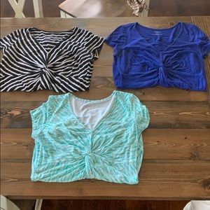 Knot front maternity tops - lot of 3
